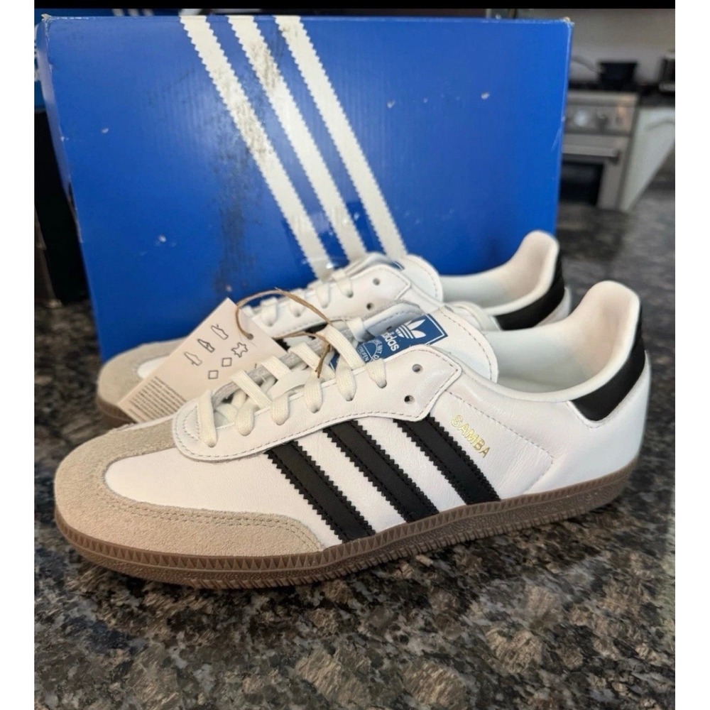 Adidas Samba OG J White Black Gum Sneakers IE3675 Youth Size 5.5 New